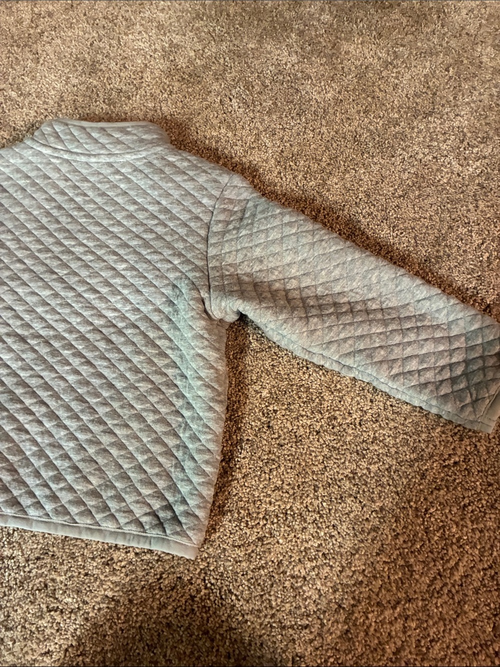 Wondernation Quilted Light Gray Half-Zip Pullover Sweatshirt Size 3T - Picture 6 of 8